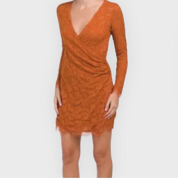 NWT FREE PEOPLE bohemian Pearl Lace Faux Wrap Spanish Chestnut Brown Sz Small - Picture 9 of 9